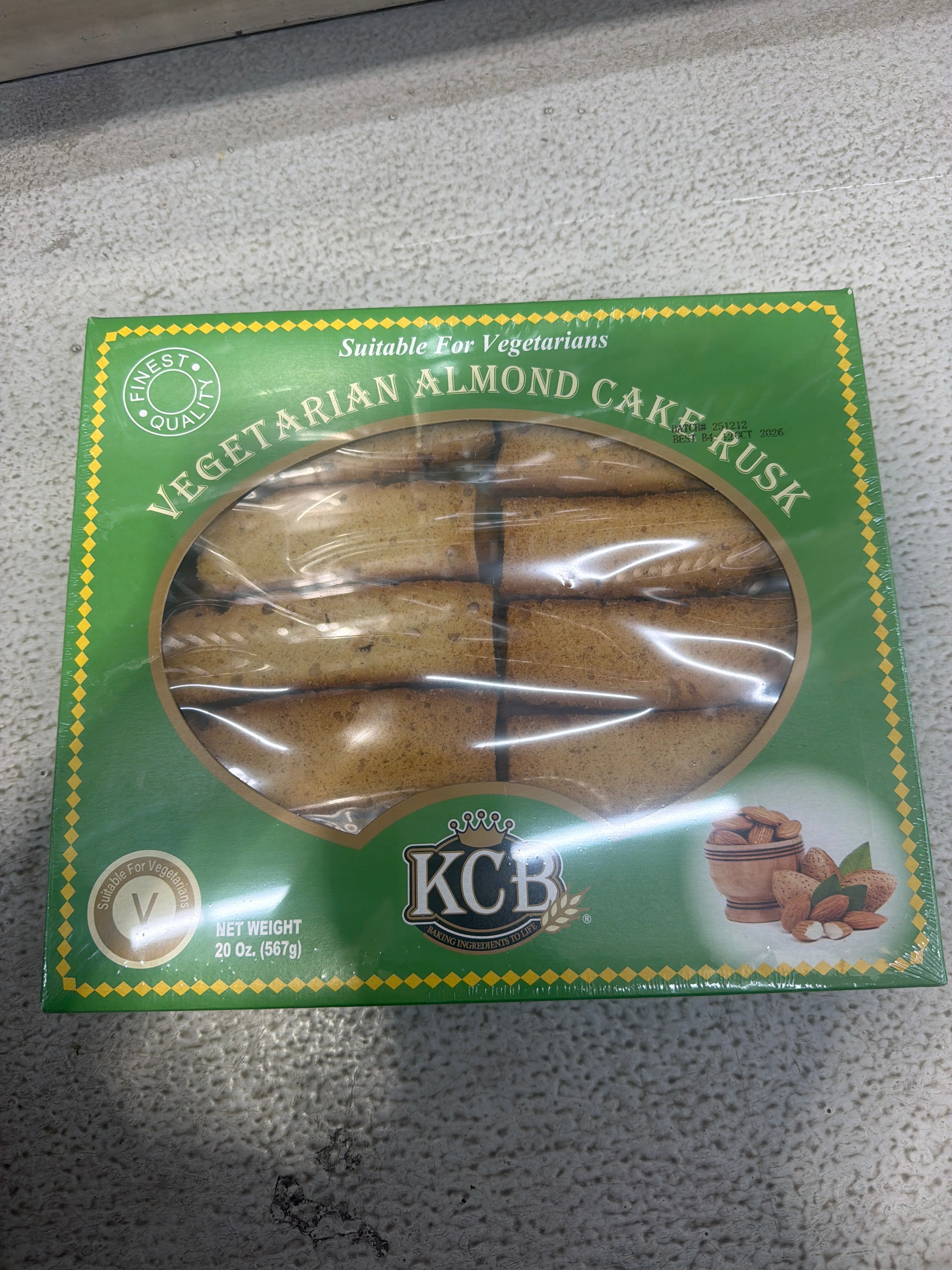 KCB vegetarian almond cake rusk