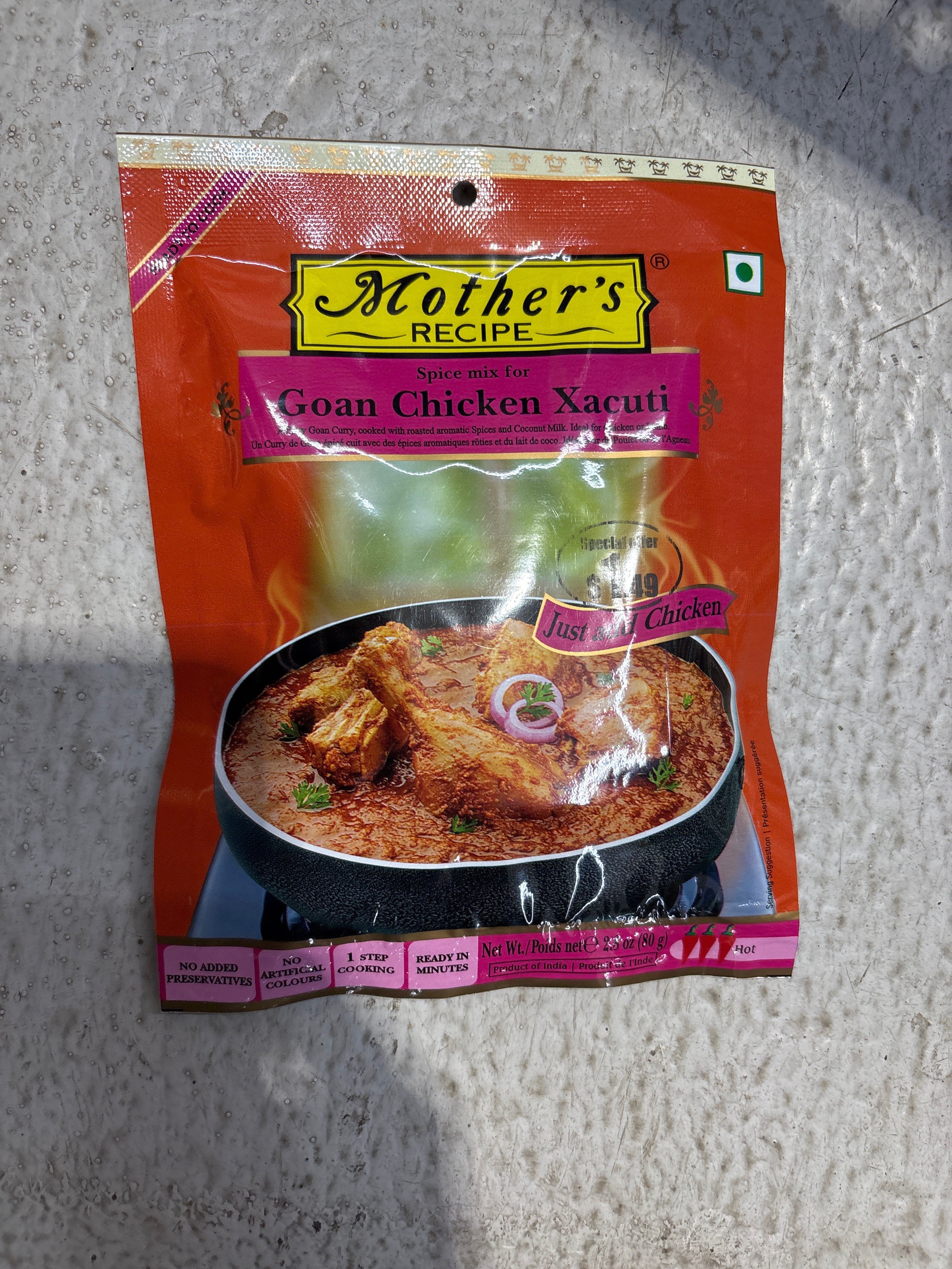 Mother’s recipe Goan chicken xacuti