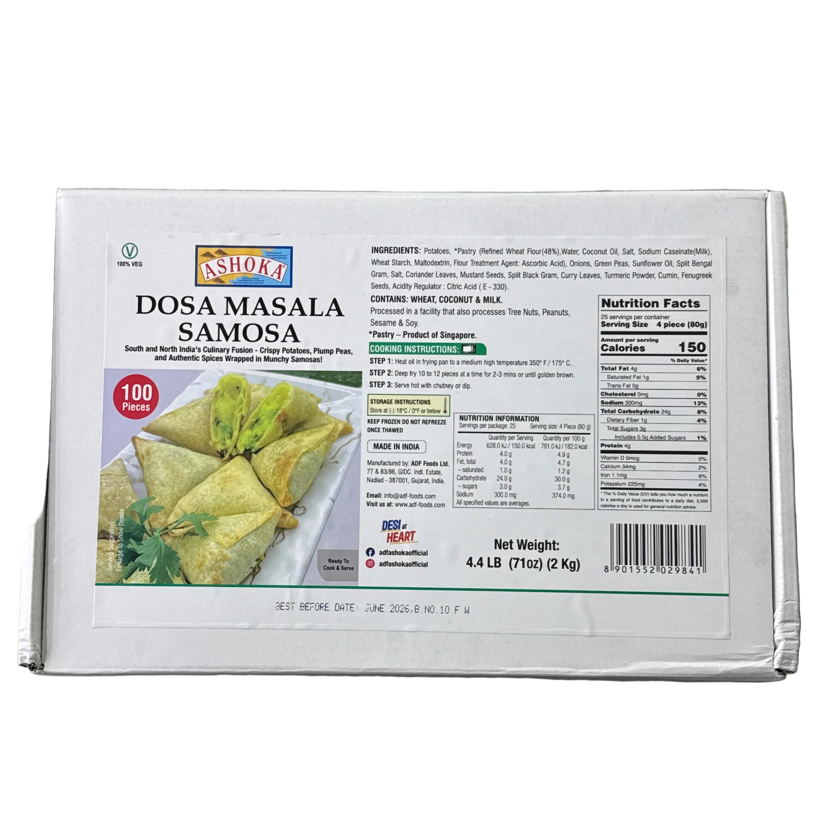 Ashoka Dosa Masala Samosa (100 Pieces)