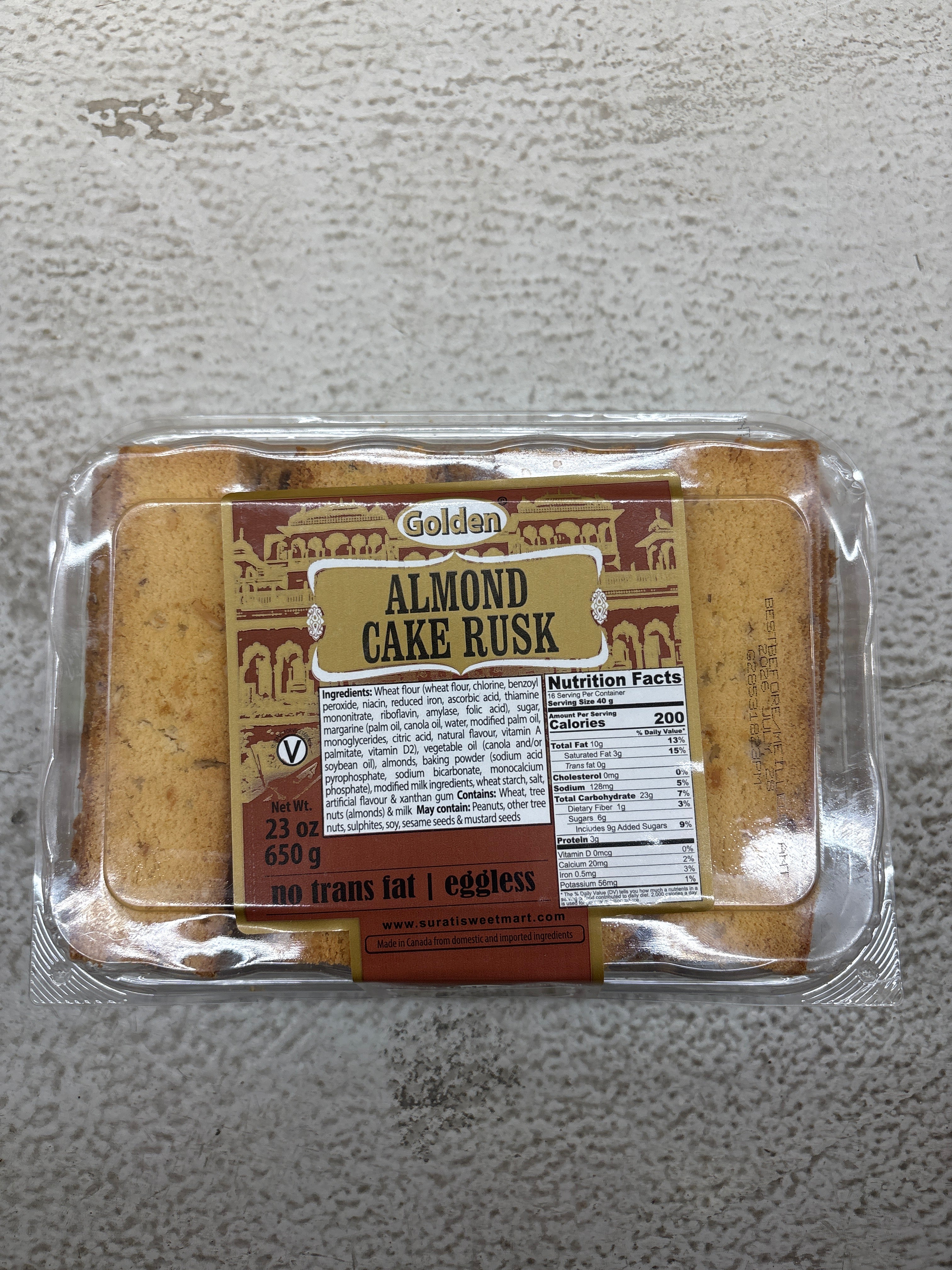Golden almond cake rusk
