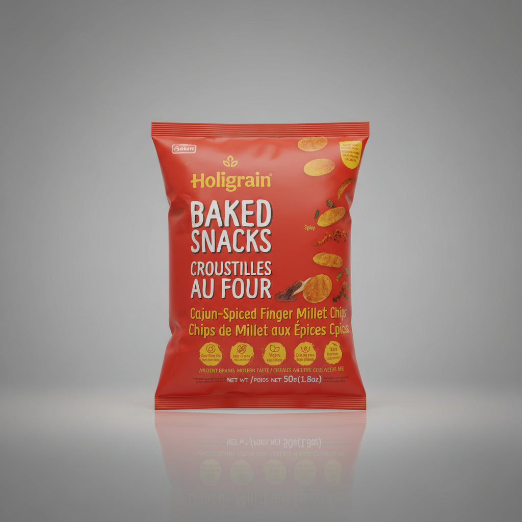 Surati Holigrain Baked Cajun-Spiced Finger Millet Chips