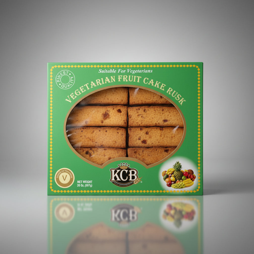KCB vegetarian fruit cake rusk
