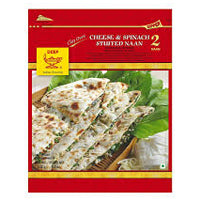 Deep cheese & spinach stuffed naan