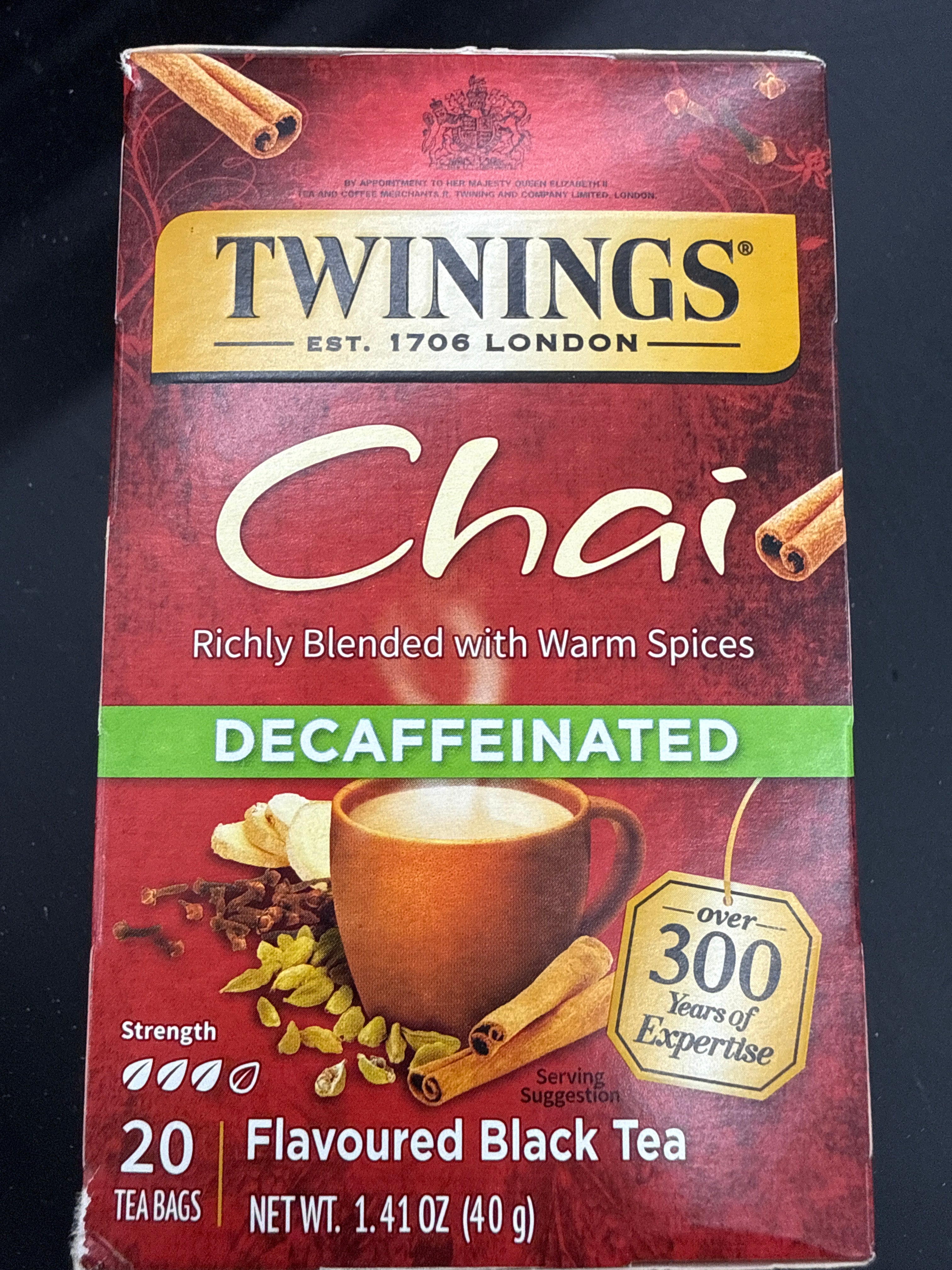 TWININGS CHAI DECAFFEINATED BLACK TEA
