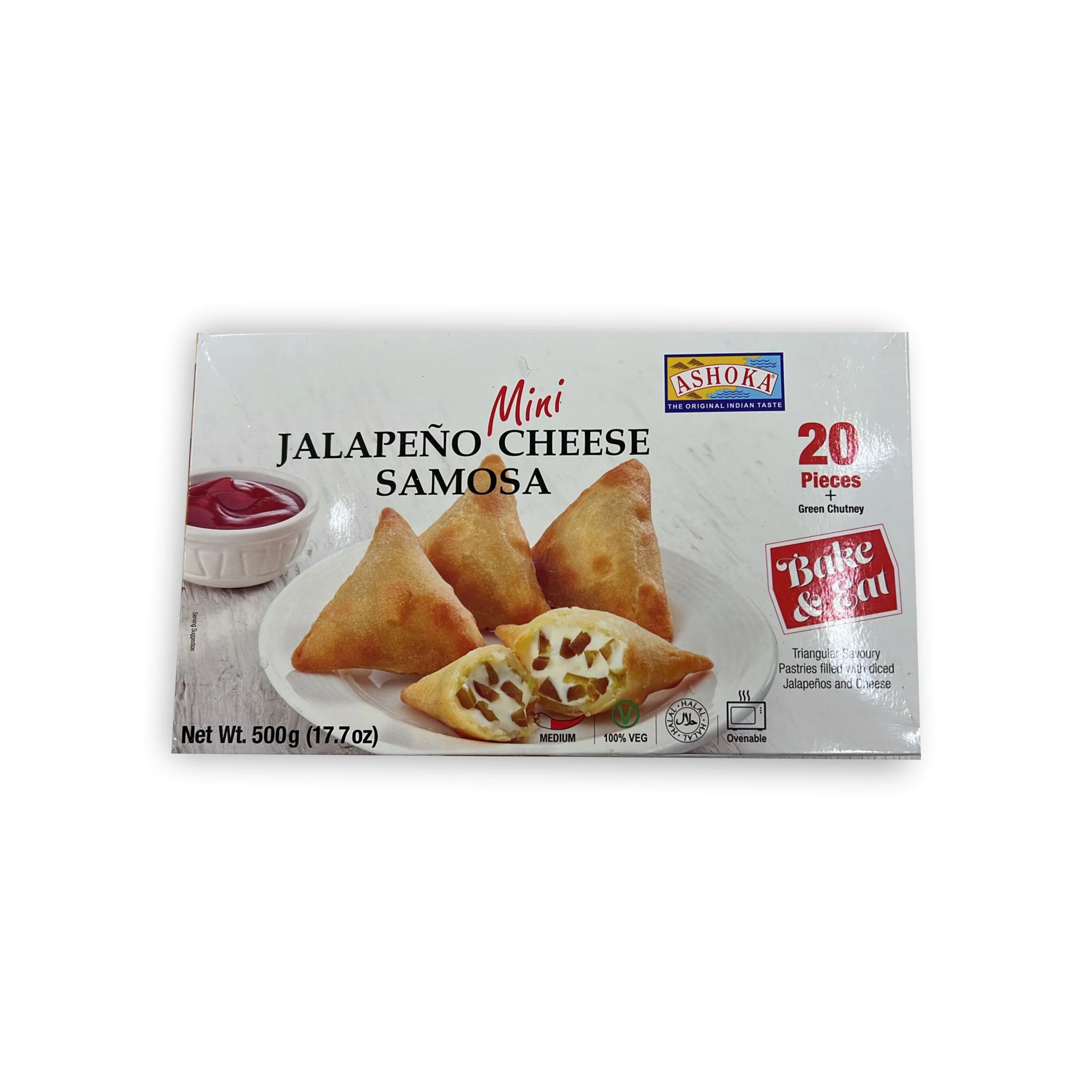 Ashoka Mini Jalapeno Cheese Samosa (20 Pieces)