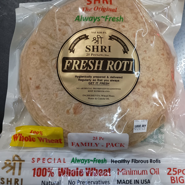 Shri Fresh Roti 100% whole wheat – Ginger Fresh